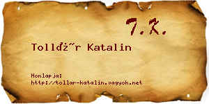 Tollár Katalin névjegykártya